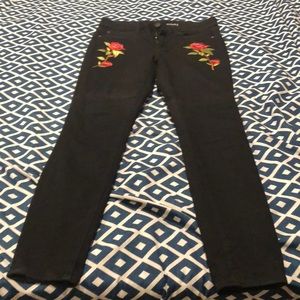 Articles of society black jeans with embroidery